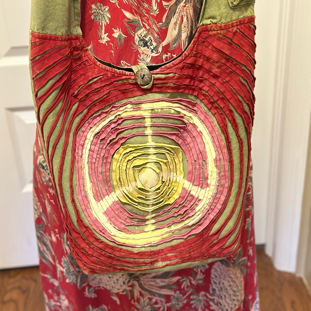 In the style of Magnolia Pearl  70s Bohemian Handmade Fabric Shoulder Bag